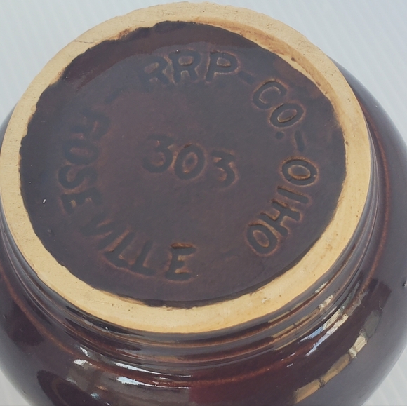 Vtg Roseville Robinson Ransbottom Pottery RRP Brown Drip Glaze Crock Set Pitcher - Picture 10 of 12